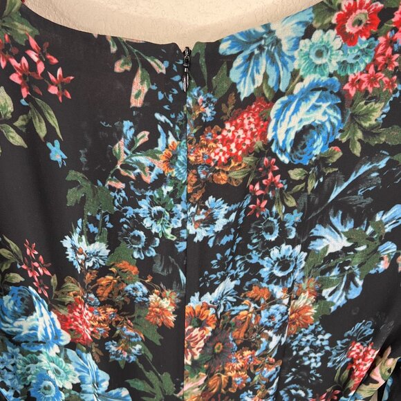 LPA‎ Womens Long Sleeve Floral Dress S Black Sheer Y2k - Picture 9 of 16